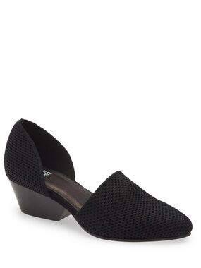 Eileen Fisher Hallo knit d'Orsay pumps black pointed-toe Women’s Shoes 8